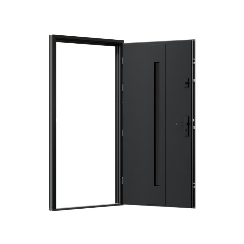 Drzwi zewnętrzne pasywne O.K.DOORS HOLM P90 90 prawe ciemny antracyt