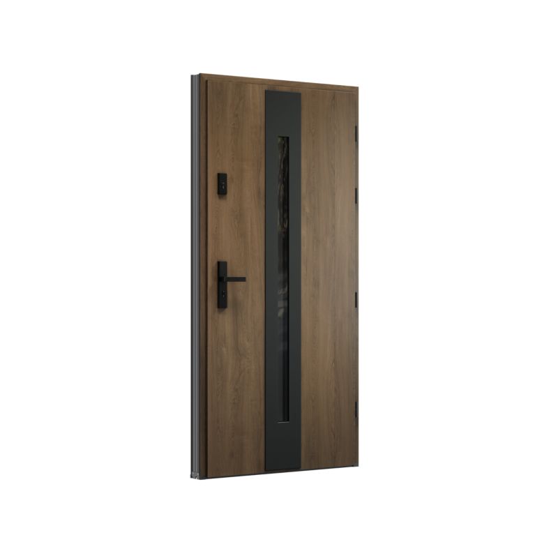 Drzwi zewnętrzne pasywne O.K.DOORS HOLM P90 90 prawe toffee