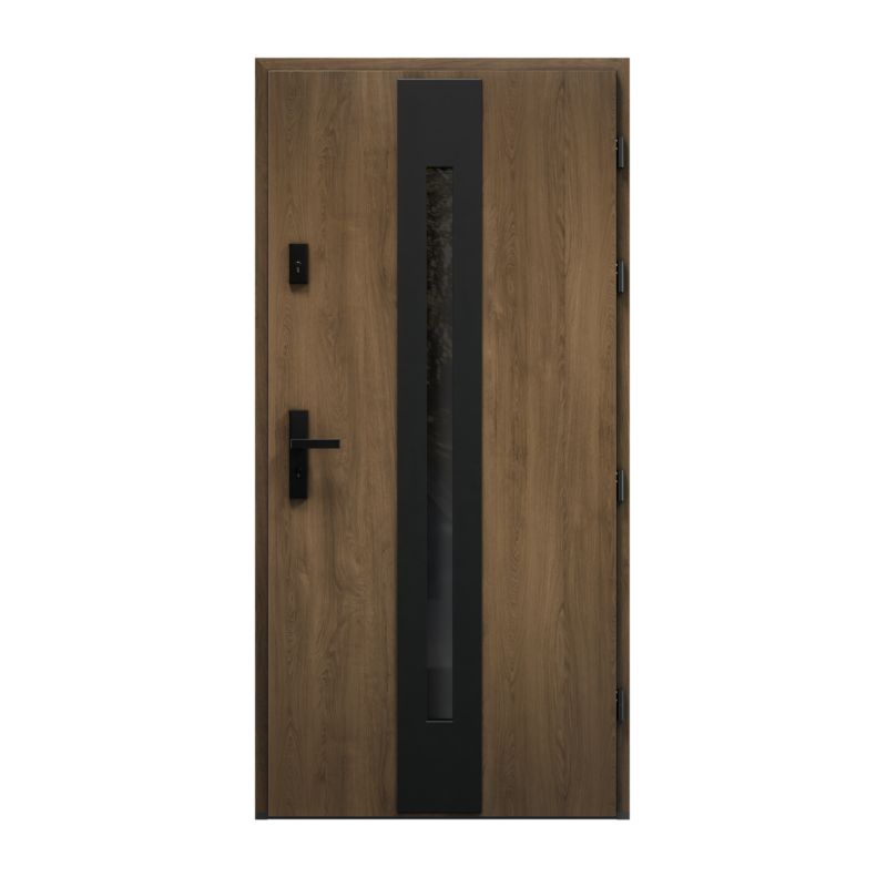 Drzwi zewnętrzne pasywne O.K.DOORS HOLM P90 90 prawe toffee