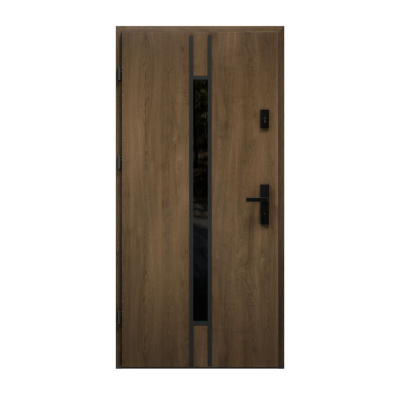 Drzwi zewnętrzne pasywne O.K.DOORS LANTAN P90 90 lewe toffee
