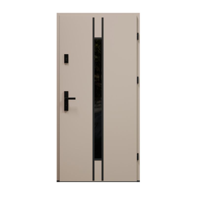 Drzwi zewnętrzne pasywne O.K.DOORS LANTAN P90 90 prawe warm grey