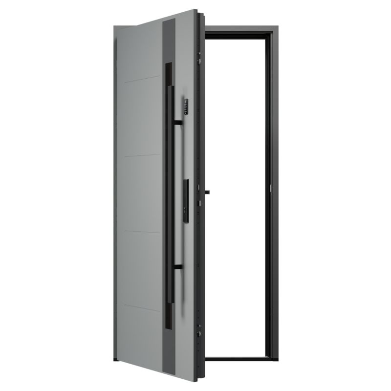 Drzwi zewnętrzne pasywne O.K.DOORS NEODYM P90 90 lewe antracyt