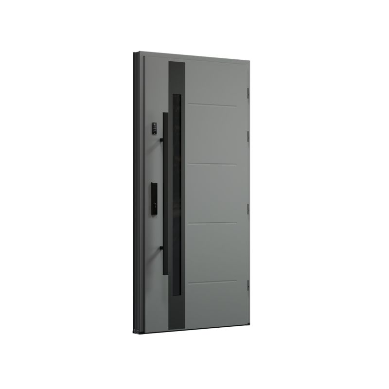 Drzwi zewnętrzne pasywne O.K.DOORS NEODYM P90 90 prawe antracyt