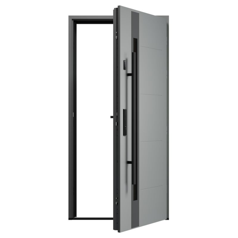 Drzwi zewnętrzne pasywne O.K.DOORS NEODYM P90 90 prawe antracyt