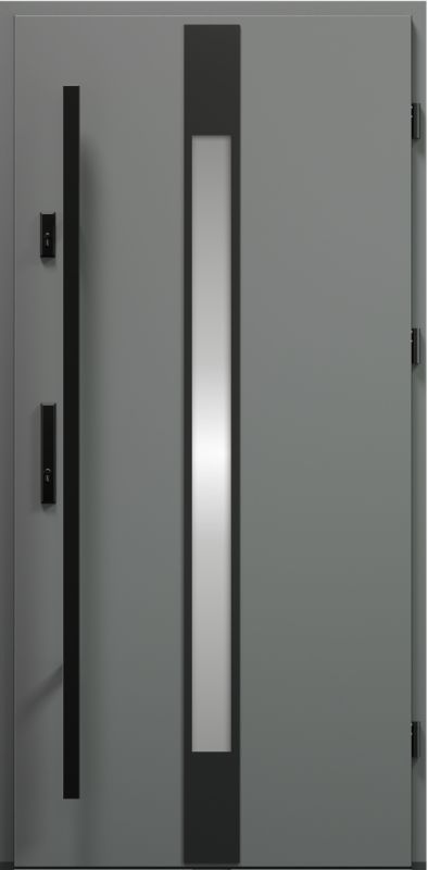 Drzwi zewnętrzne pasywne O.K.DOORS PROMET P90 90 prawe antracyt