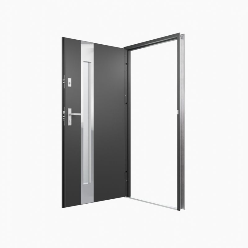 Drzwi zewnętrzne pełne O.K. Doors Aurelia 90 lewe antracyt