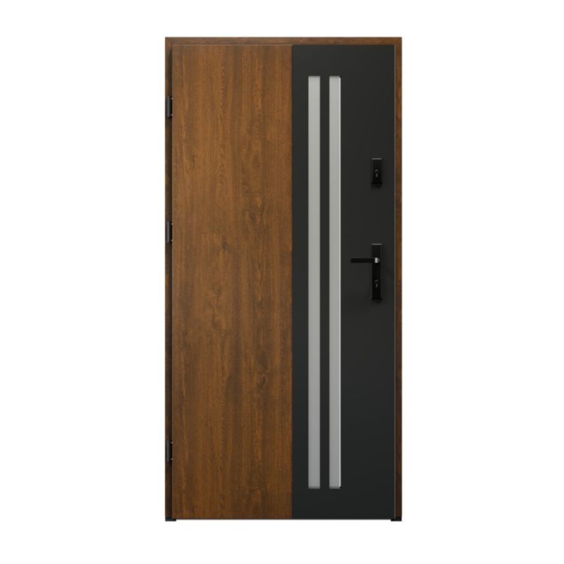 Drzwi zewnętrzne Radex Tul S68 90 lewe orzech