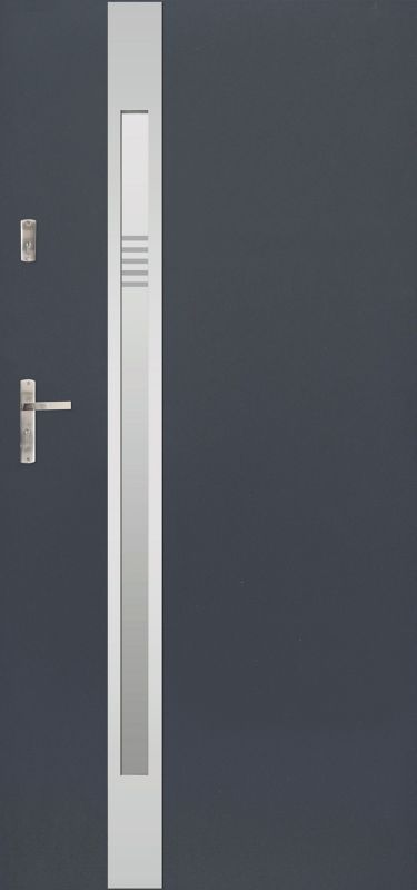 Drzwi zewnętrzne stalowe Jowisz Auriga Slim 90 prawe antracyt