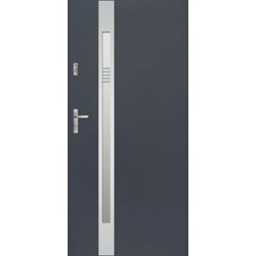 Drzwi zewnętrzne stalowe Jowisz Auriga Slim 90 prawe antracyt