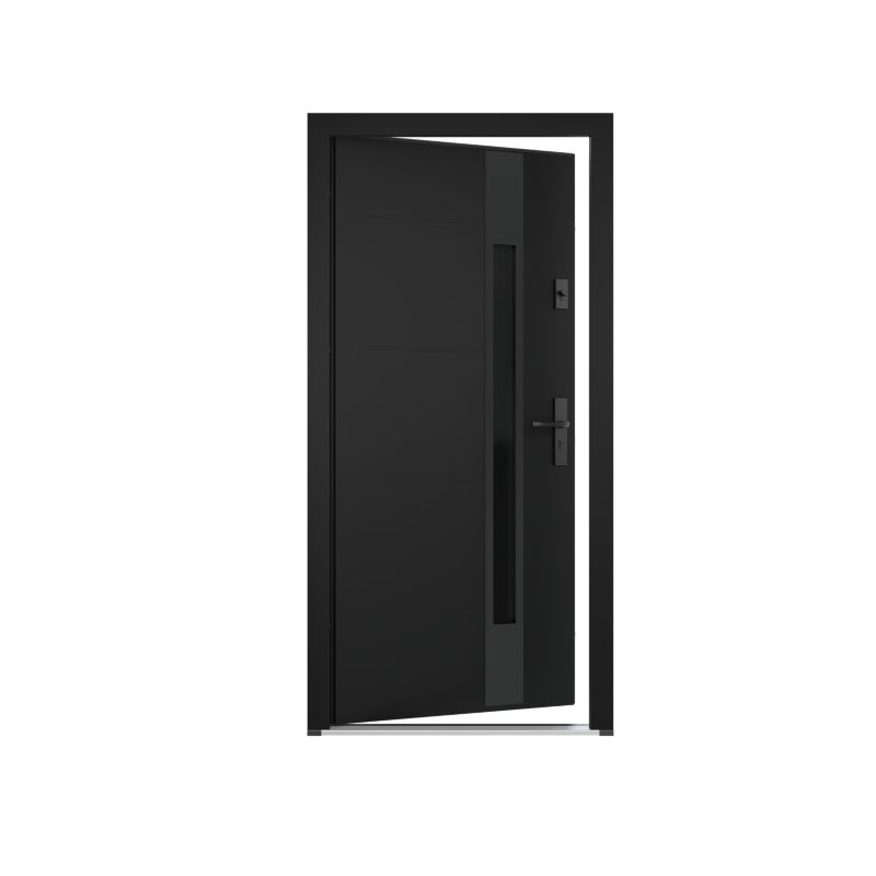 Drzwi zewnętrzne stalowe O.K.Doors Gordo 90 prawe ciemny antracyt