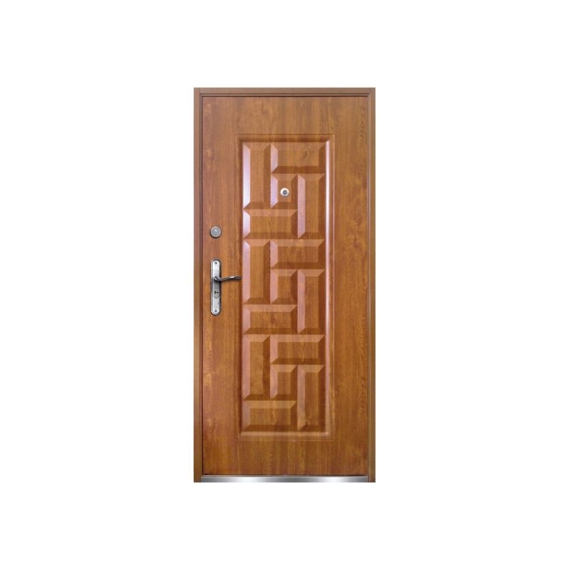 Drzwi zewnętrzne stalowe O.K. Doors Nata 90 prawe złoty dąb