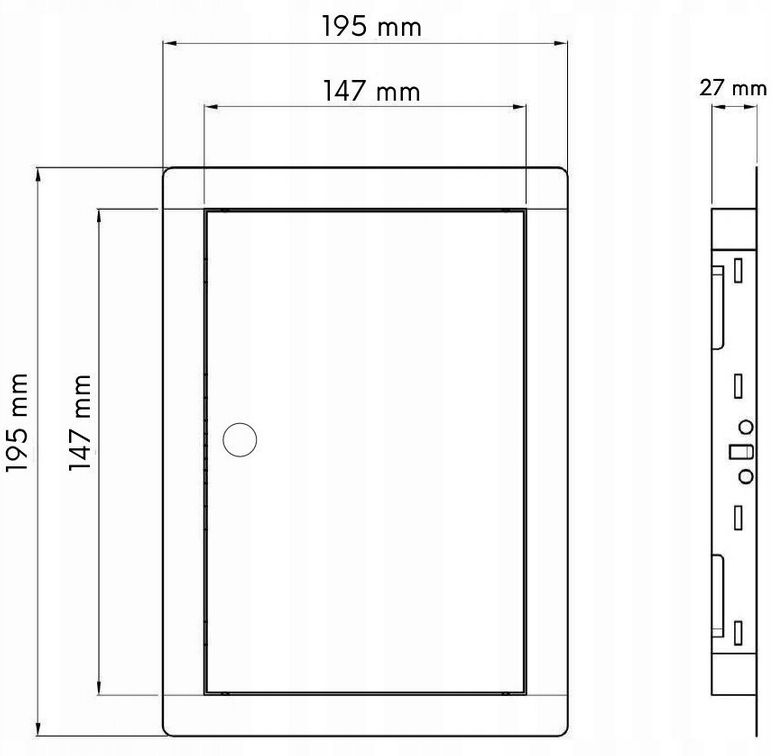 Drzwiczki FEINZ Rewizyjne Metalowe Zamek 15X15Cm Polskie 1 szt.