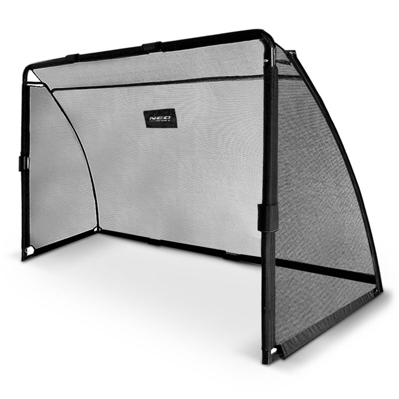 Duża bramka do piłki nożnej Neo-Sport NS-497 bramka piłkarska 300x200x90 cm stalowa czarna 1 szt.