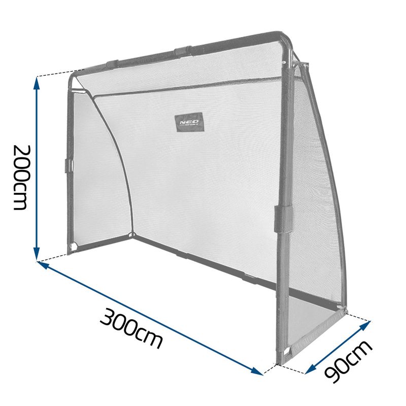 Duża bramka do piłki nożnej Neo-Sport NS-497 bramka piłkarska 300x200x90 cm stalowa czarna 1 szt.
