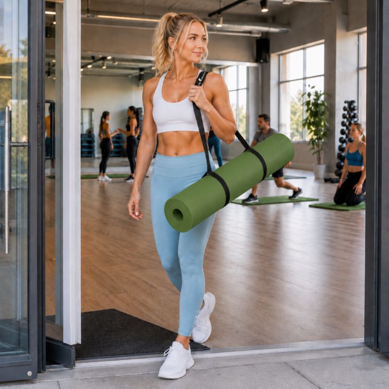 Duża mata do ćwiczeń Be-active.pl 190x100x1,5 cm antypoślizgowa gimnastyczna mata do jogi pilatesu fitness 1 szt. zielona