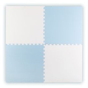 Duża mata piankowa Ricokids biało-niebieska puzzle piankowe dla dzieci 120x120 cm 1 szt