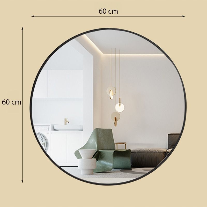 Duże lustro Rebiko okrągłe industrialne łazienkowe czarne 80cm xxl 1 szt.