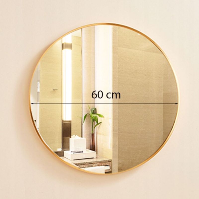 Duże lustro Rebiko okrągłe industrialne łazienkowe złote 60cm xxl 1 szt.