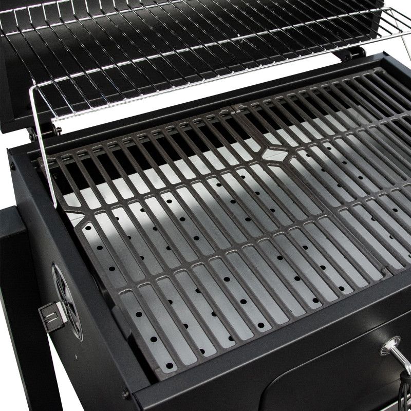 Duży Grill Węglowy 4iQ Group 113,5x50x107 cm ogrodowy z drewnianą półką 1szt.