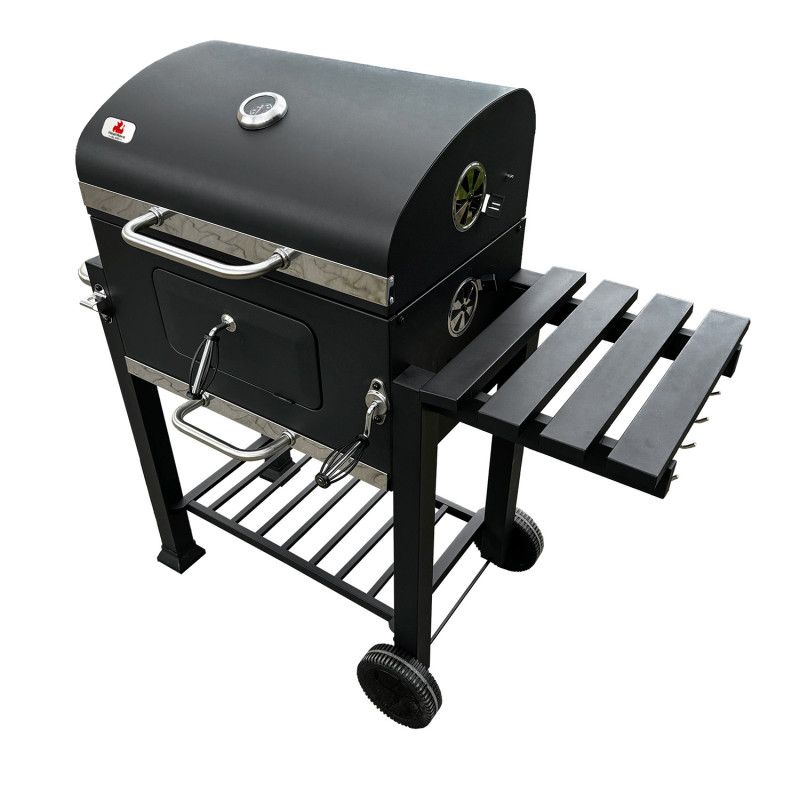 Duży grill węglowy 4iQ Group 113,5x50x107cm ogrodowy z pokrywą oraz pokrowcem 1szt.