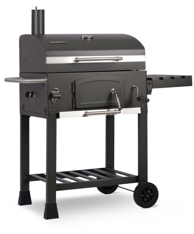 Duży grill węglowy Berdsen 57 x 43 cm ogrodowy z kominem półkami pokrowcem 1 szt.