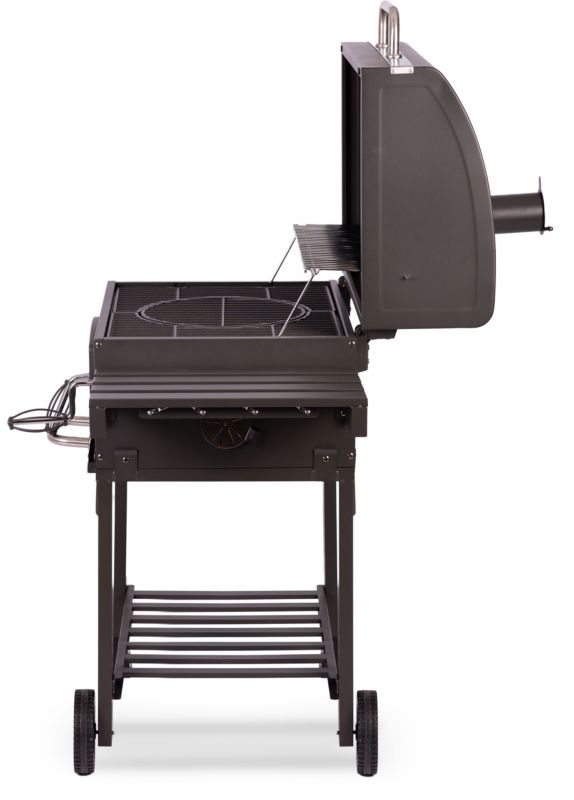 Duży grill węglowy Berdsen 57 x 43 cm ogrodowy z kominem półkami pokrowcem 1 szt.