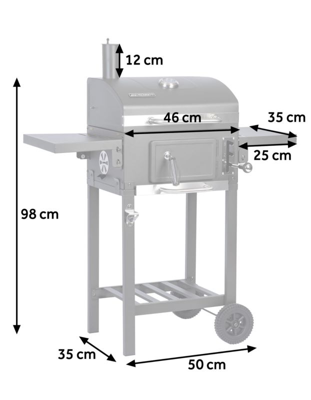 Duży grill węglowy Berdsen BD-892 42 x 31,5 cm ogrodowy z kominem i półkami 1 szt.
