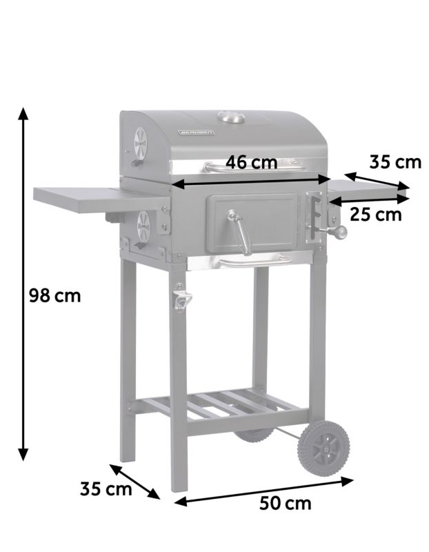 Duży grill węglowy Berdsen BD-892 42 x 31,5 cm ogrodowy z półkami 1 szt.