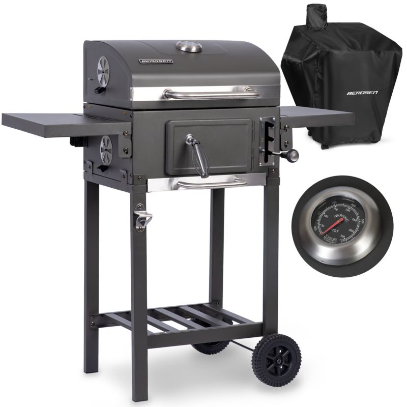 Duży grill węglowy Berdsen BD-892 42 x 31,5 cm ogrodowy z półkami pokrowcem 1 szt.