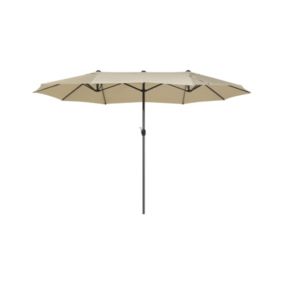 Duży parasol ogrodowy 270 x 460 cm beżowoszary Sibilla 1 szt.