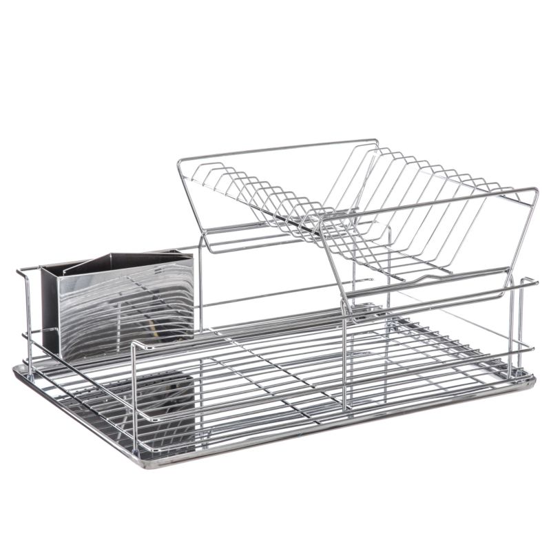 Dwupoziomowa suszarka do naczyń 5Five Simply Smart srebrna  47 x 32,2 cm 1 szt.