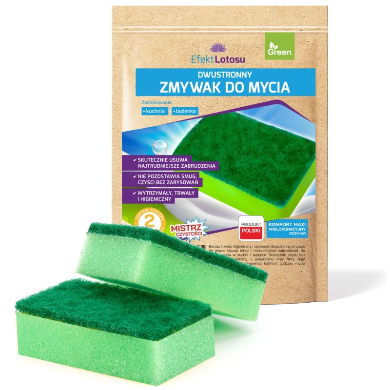 Dwustronny Zmywak Kuchenny EfektLotosu Zmywaki Kuchenne Gąbki do Mycia Naczyń Duże 2szt.