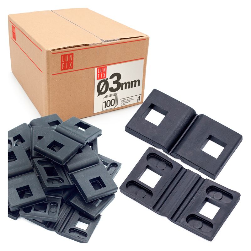 Dystans do obejmy panelowej Lun Fix czarny fi3 100szt.
