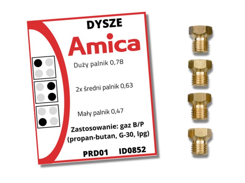 Dysze gazowe Amica do gazu propan-butan - 1 kpl