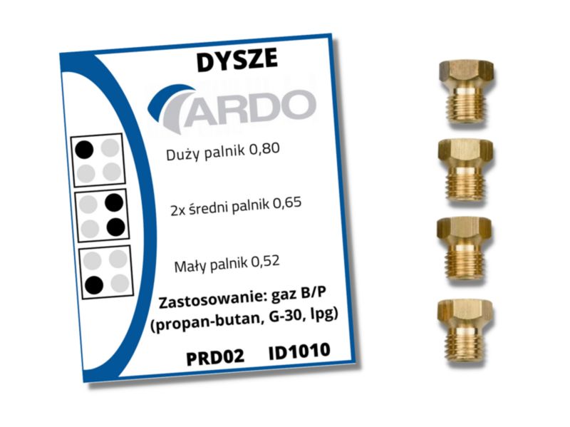 Dysze gazowe Ardo do gazu propan-butan - 1 kpl