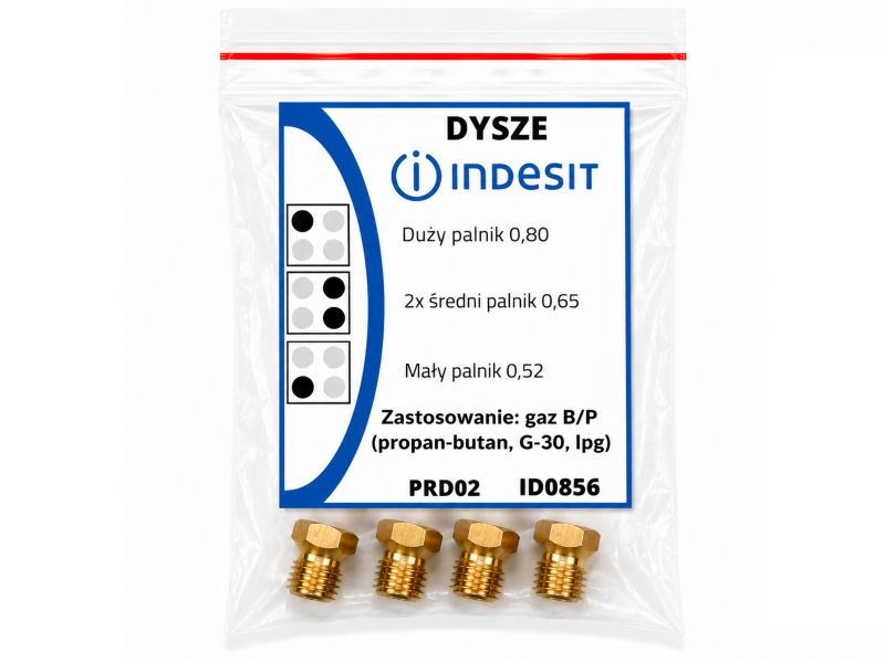 Dysze gazowe INDESIT do kuchenki lub płyty gazowej, propan-butan - 1 kpl