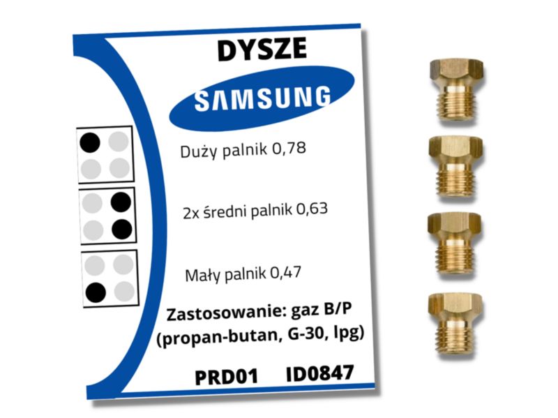 Dysze gazowe Samsung do gazu propan-butan - 1 kpl