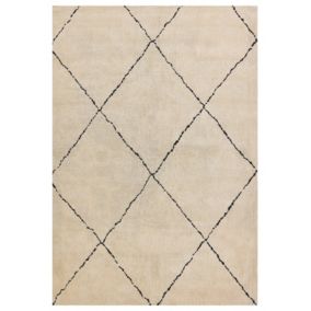 Dywan 140 x 200 cm beżowo-czarny Mutki 1 szt.