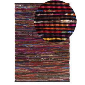 Dywan 140 x 200 cm wielokolorowy czarny Bartin 1 szt.