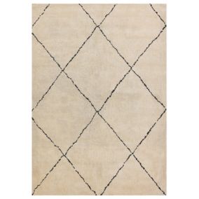 Dywan 160 x 230 cm beżowo-czarny Mutki 1 szt.