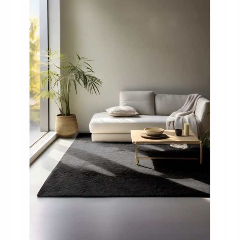Dywan 190x280cm naturalny czarny z juty marki Hanse Home do salonu, 1 szt.