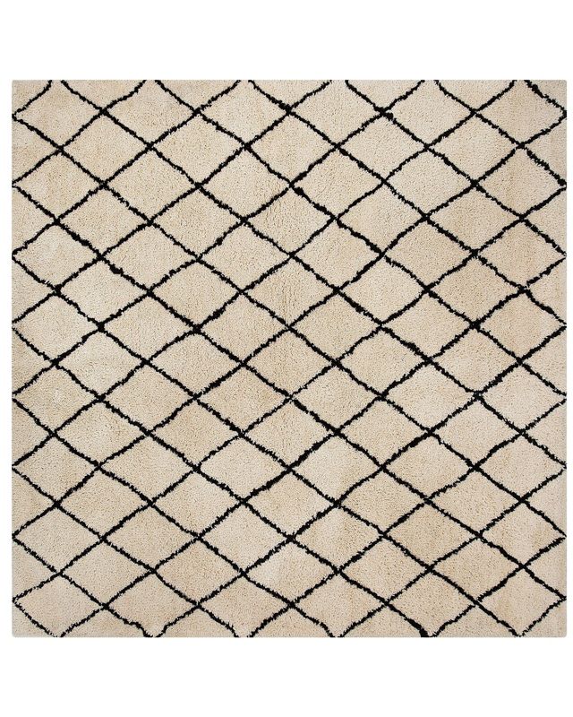 Dywan 200 x 200 cm beżowo-czarny Midyat 1 szt.