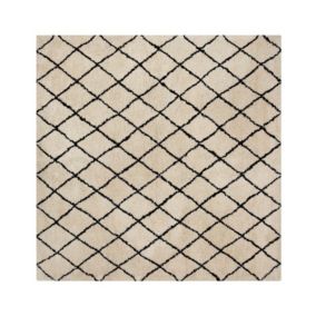 Dywan 200 x 200 cm beżowo-czarny Midyat 1 szt.
