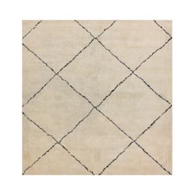 Dywan 200 x 200 cm beżowo-czarny Mutki 1 szt.