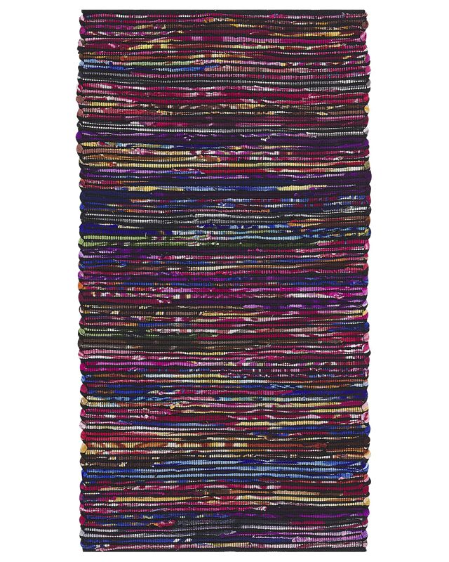 Dywan 80 x 150 cm wielokolorowy czarny Bartin 1 szt.