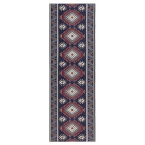 Dywan 80 x 240 cm niebiesko-czerwony Kangal 1 szt.