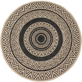 Dywan Amber 130 x 130 cm okrągły beżowo-czarny