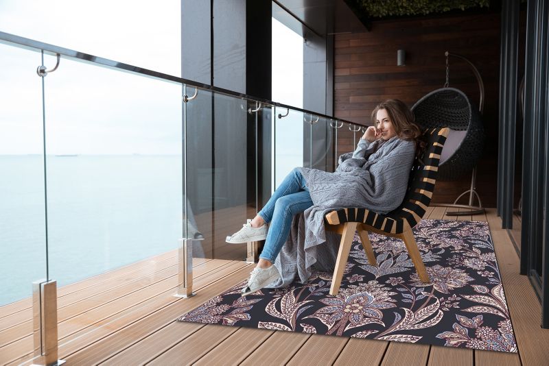 Dywan Balkonowy Tulup 140x210 cm Balkon Ogród Patio Nadruk Paisley 1 szt.