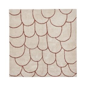 Dywan bawełniany 200 x 200 cm beżowo-brązowy Avdan 1 szt.