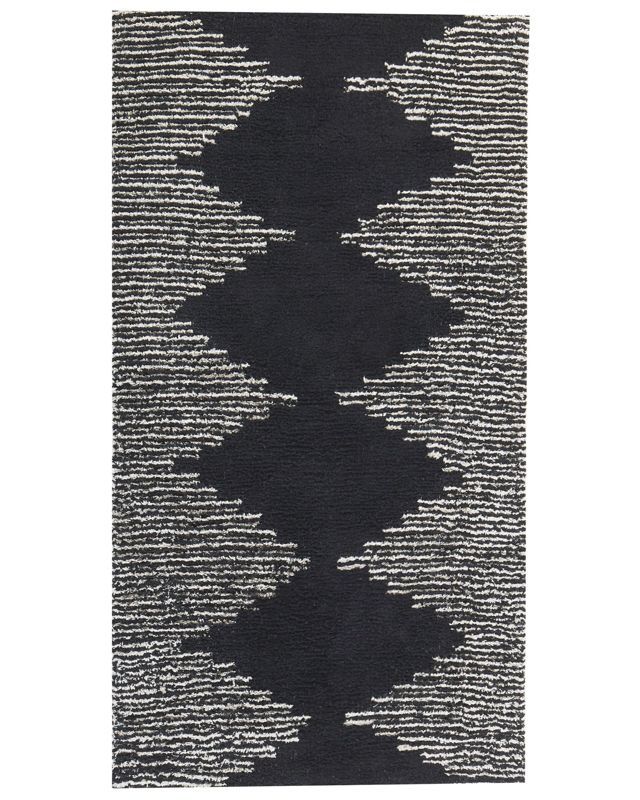 Dywan bawełniany 80 x 150 cm czarno-biały Bathinda 1 szt.